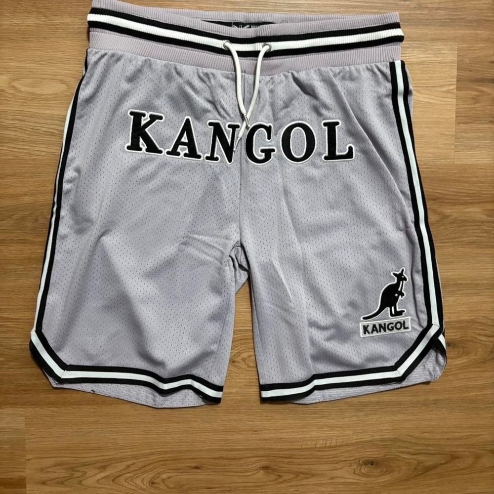 Kangol Mesh Shorts – Grey/Black – Size L (New With Tags)